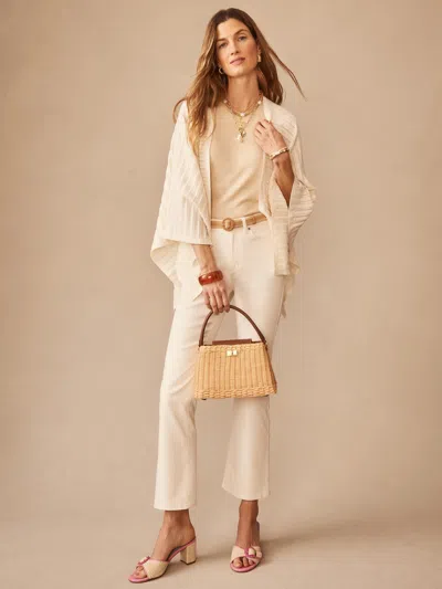 J.mclaughlin Women's Penny Wrap Ivory | Cotton/nylon/cashmere In Neutral