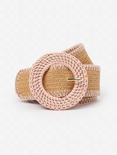 J.mclaughlin Women's Popie Grasscloth Belt Light Blush Pink