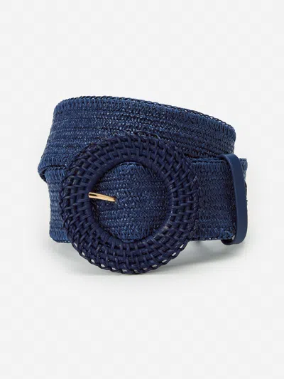 J.mclaughlin Women's Popie Grasscloth Belt Navy In Blue