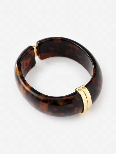 J.mclaughlin Women's Resin Hinge Bangle Tortoise/gold In Brown