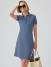 J.mclaughlin Women's Ritchie Dress In Birdseye Navy/white In Blue