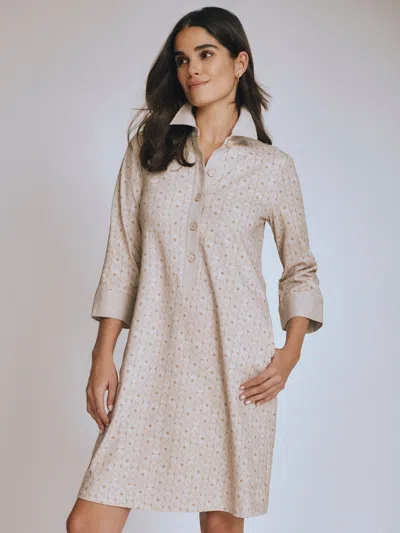 J.mclaughlin Women's Rollins Dress In Mini Ink Pop Tan/white In Animal Print