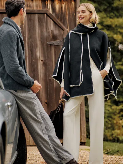 J.mclaughlin Women's Sabrina Cape Black | Wool