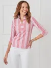 J.mclaughlin Women's Sahara Ruffle Top In Wild Fern White/rose In Multi
