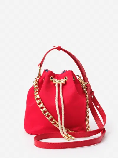 J.mclaughlin Women's Sarah Bucket Bag Red | Cotton/spandex/leather