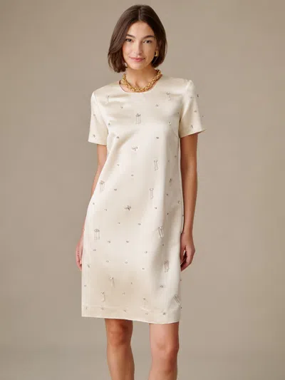 J.mclaughlin Women's Scarlett Embellished Satin Dress Champagne