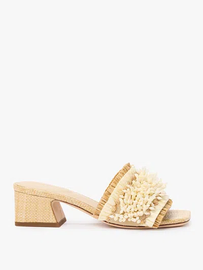 J.mclaughlin Women's Seren Beaded Block Heel Sandals Beachwood In Neutral