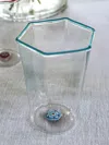 J.mclaughlin Women's Set Of 6 Hexagonal Glasses Murrina Light Blue Rim In Transparent