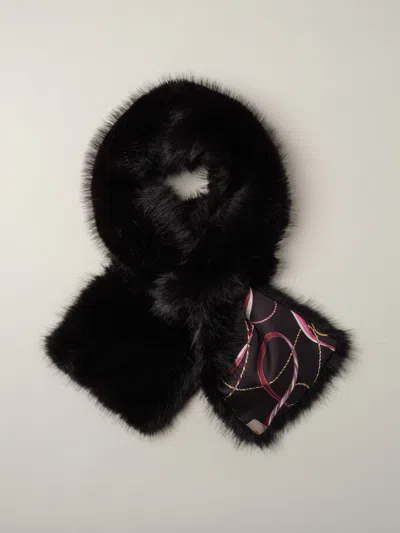 J.mclaughlin Women's Sienna Faux Fur Neckwarmer In Neo Sinclair Heraldic Black