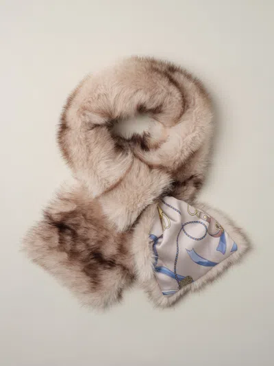 J.mclaughlin Women's Sienna Faux Fur Neckwarmer In Neo Sinclair Heraldic Gray In Multi