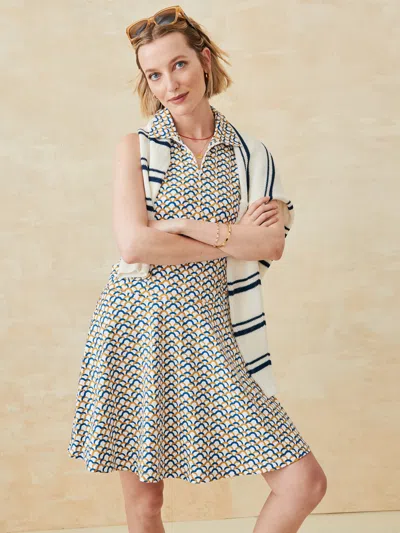 J.mclaughlin Women's Skylar Dress In Among The Dunes Mustard/blue In Multi