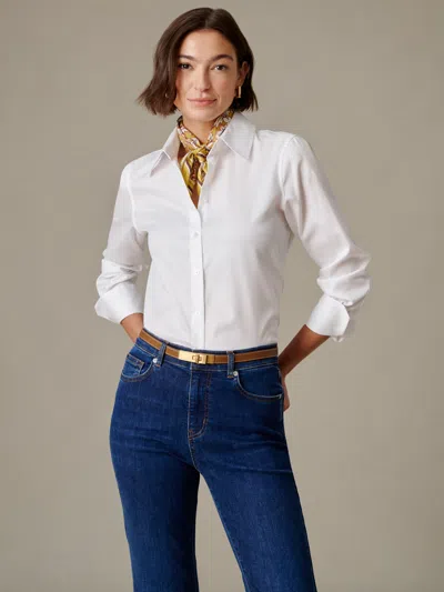 J.mclaughlin Women's Sloane Cotton Oxford Shirt White