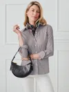J.mclaughlin Women's Sloane Shirt In Stripe White/brown In Brown