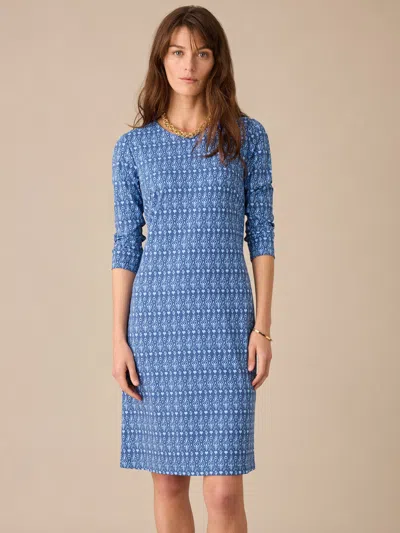J.mclaughlin Women's Sophia Dress In Neo Jewel Ikat Navy/blue