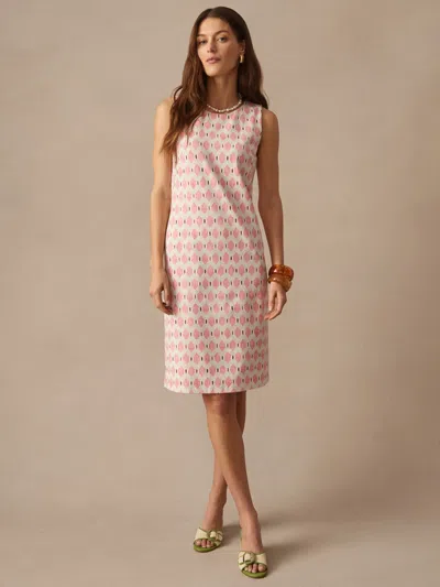 J.mclaughlin Women's Sophia Sleeveless Dress In Mini Beekeeper Pink/tan In Neutral