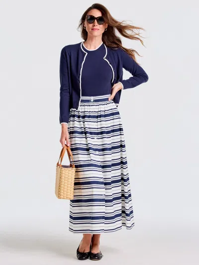J.mclaughlin Women's Susie Skirt In Mariner Stripe White/navy In Blue