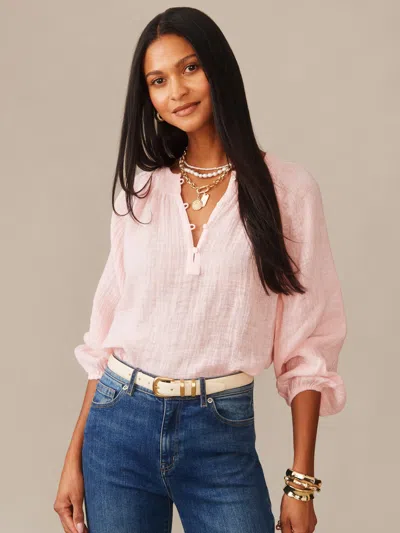 J.mclaughlin Women's Tatiana Linen Blouse Pink