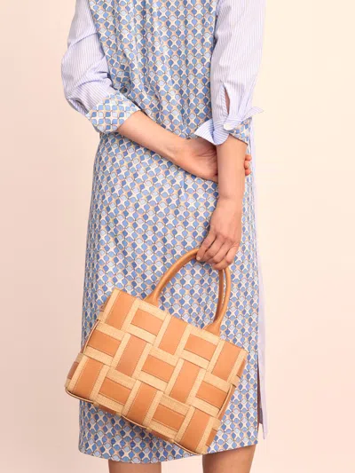 J.mclaughlin Women's Tessare Leather & Raffia Handbag Brown | Raffia/leather In Neutral