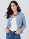 J.mclaughlin Women's Thayer Cardigan Denim/off White In Blue