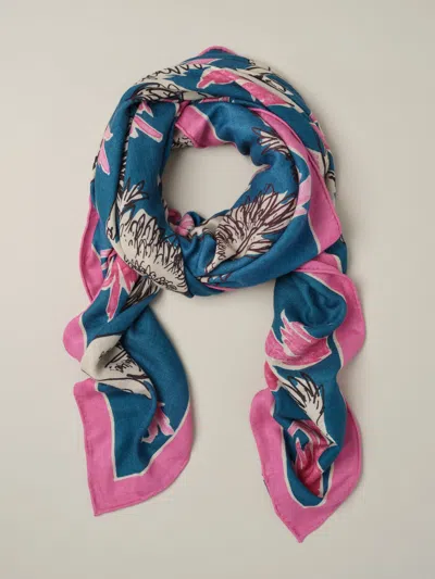J.mclaughlin Women's The Charlotte Scarf In Swan Song Teal/pink | Cashmere/silk