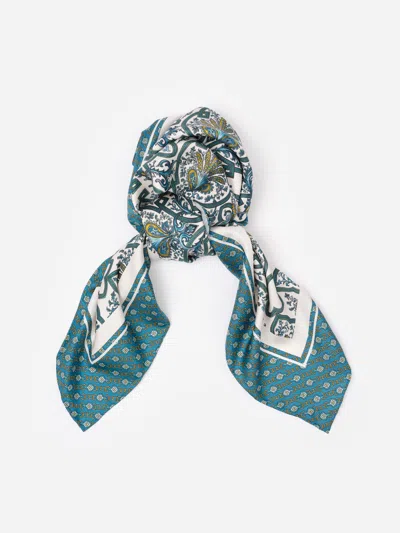 J.mclaughlin Women's The Grace Silk Scarf In Baroque Medallion Square Off White/green