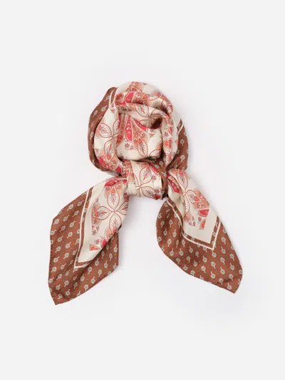J.mclaughlin Women's The Grace Silk Scarf In Neo Radiant Square Off White/red In Pink