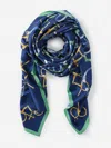 J.mclaughlin Women's The Magic Scarf In Modern Dressage Border Navy/green In Multi