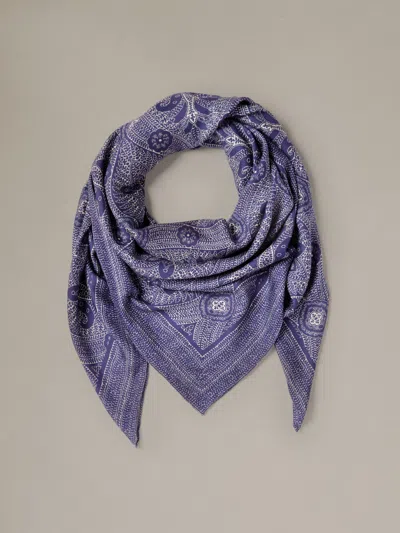 J.mclaughlin Women's The Magic Silk Twill Scarf In Baroque Hall Border Navy/off White
