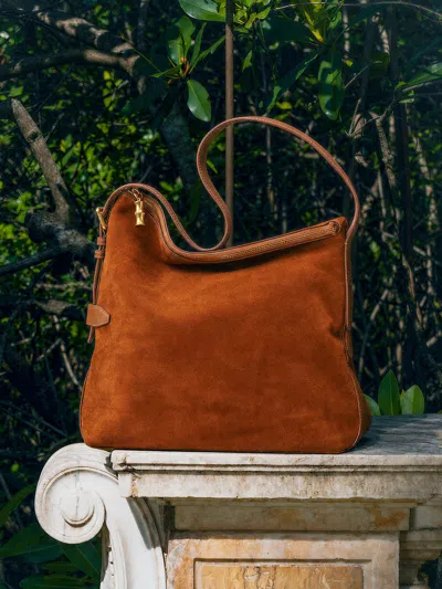 J.mclaughlin Women's The Montecito Suede Hobo Bag Saddle | Leather/suede