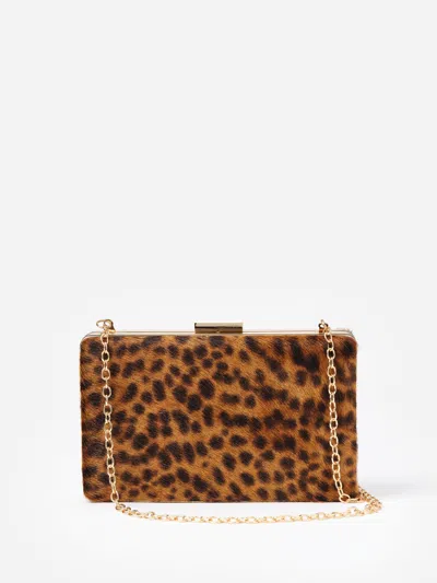 J.mclaughlin Women's The Palm Pony Hair Clutch In Leopard Brown