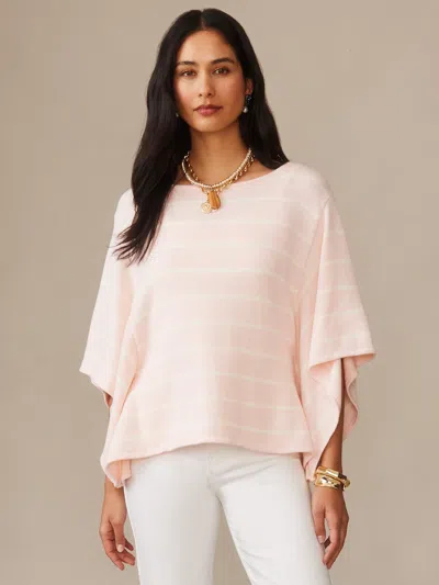 J.mclaughlin Women's Thea Sweater In Stripe Light Pink/egret White