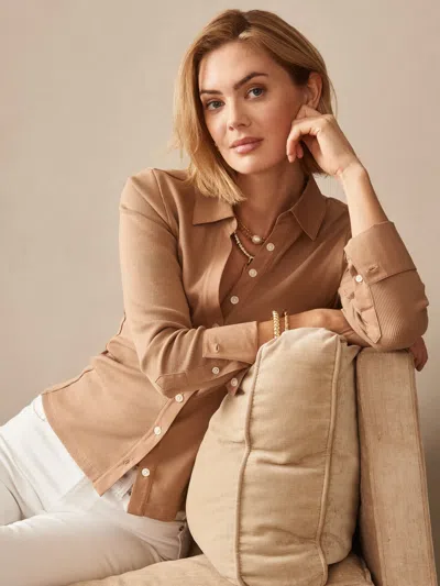 J.mclaughlin Women's Theodora Shirt Cinnamon In Brown