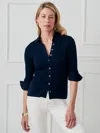J.mclaughlin Women's Theodora Shirt Navy In Animal Print