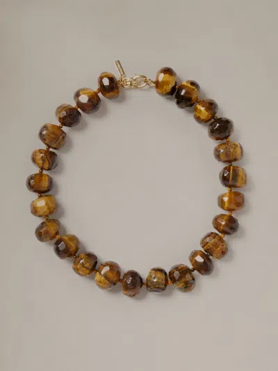 J.mclaughlin Women's Tigers Eye Bead Necklace Brown