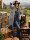 J.mclaughlin Women's Tripp Sweater Coat In Herringbone Jacquard Black/off White In Multi
