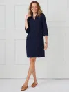 J.mclaughlin Women's Tyler Dress In Palm Breeze Jacquard Navy In Blue