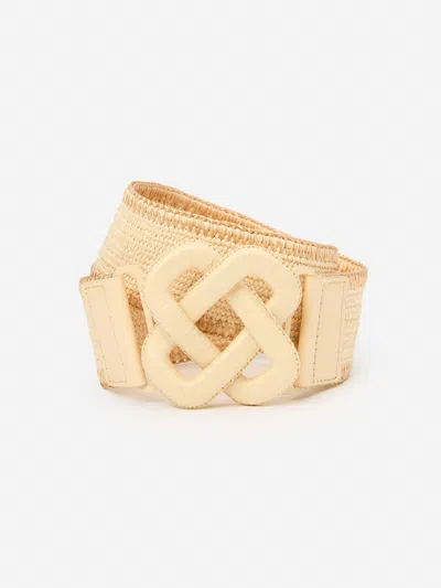 J.mclaughlin Women's Vida Grasscloth Belt Cream In Gold