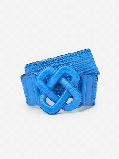 J.mclaughlin Women's Vida Grasscloth Belt Navy In Blue