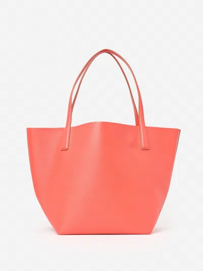 J.mclaughlin Women's Vika Leather Tote Bag Coral In Orange