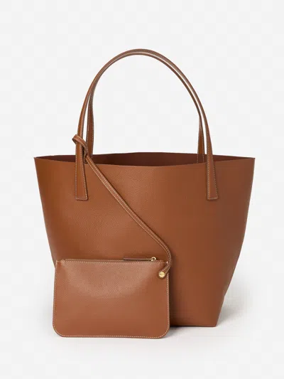 J.mclaughlin Women's Vika Leather Tote Tobacco In Animal Print