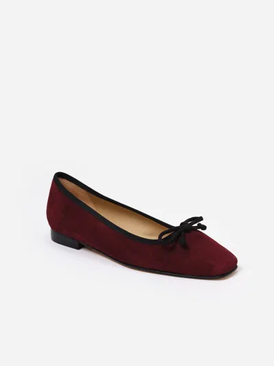 J.mclaughlin Women's Viola Suede Ballet Flats Burgundy