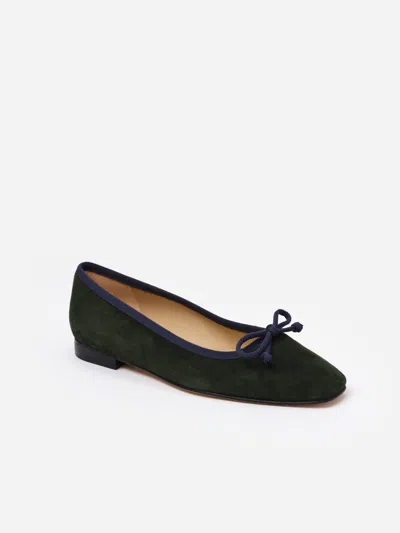 J.mclaughlin Women's Viola Suede Ballet Flats Hunter Green
