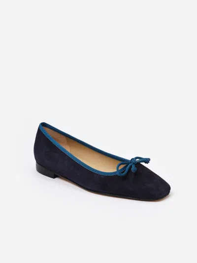 J.mclaughlin Women's Viola Suede Ballet Flats Navy