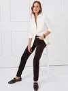 J.mclaughlin Women's Watson Velvet Jeans Dark Chocolate In White