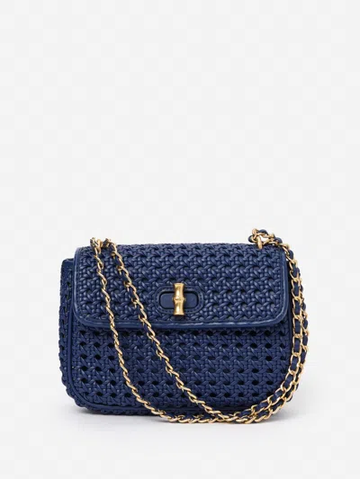 J.mclaughlin Women's Waverly Leather Handbag Nautical Navy In Blue