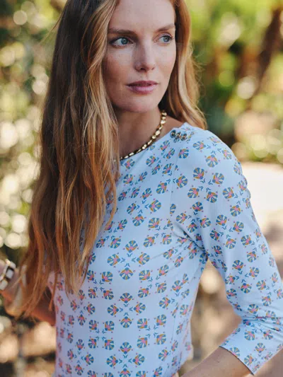 J.mclaughlin Women's Wavesong T-shirt In Mythic Tile Light Blue/blue