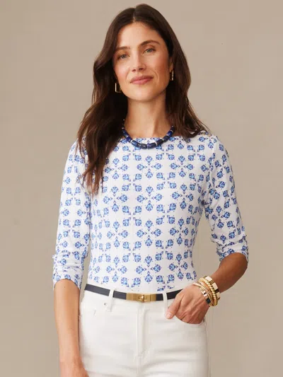 J.mclaughlin Women's Wavesong T-shirt In Mythic Tile White/blue