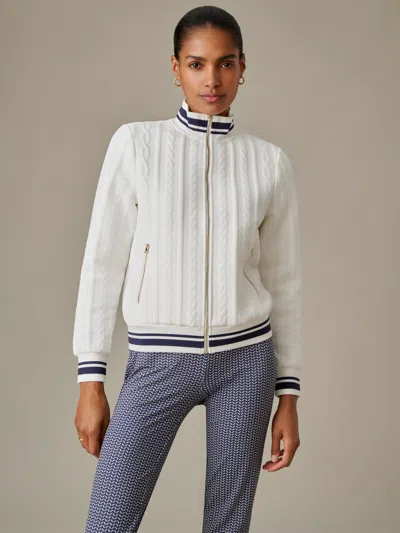 J.mclaughlin Women's Willa Jacket In Cable Jacquard White