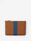 J.mclaughlin Women's Willow Leather Clutch Tobacco/navy In Brown