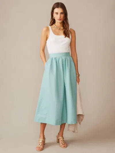 J.mclaughlin Women's Winnie Linen Blend Skirt Seafoam In Blue